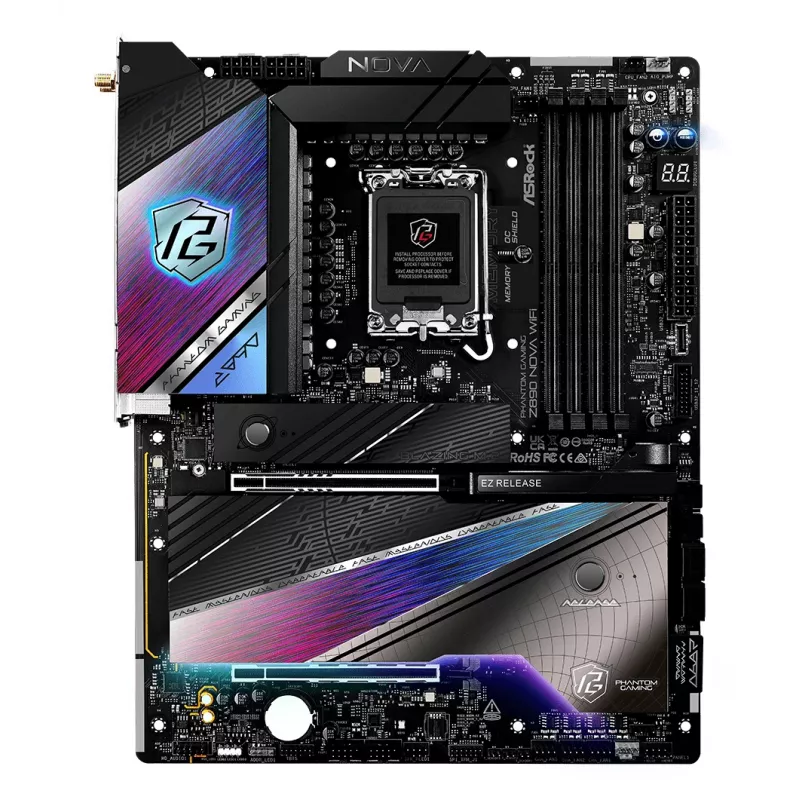ASRock Pagrindinė Plokštė Z890 Nova WiFi LGA1851 Intel Z890 4x DDR5 1x HDMI 2.1 TMDS/FRL 8G 2x Thunderbolt 4 ATX