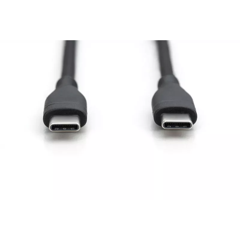 DIGITUS USB-C silikoninis įkrovimo laidas USB-C – USB-C USB 2.0 60 W 1 m juodas