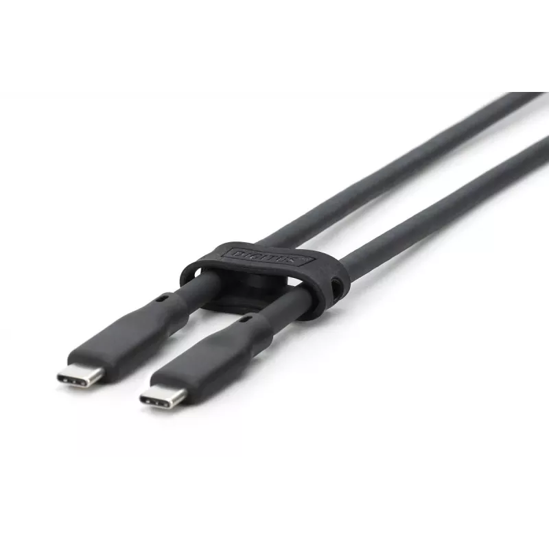DIGITUS USB silikoninis jungiamasis laidas USB-C - USB-C USB 3.2 Gen2 10G 4K 100W - 50cm juodas