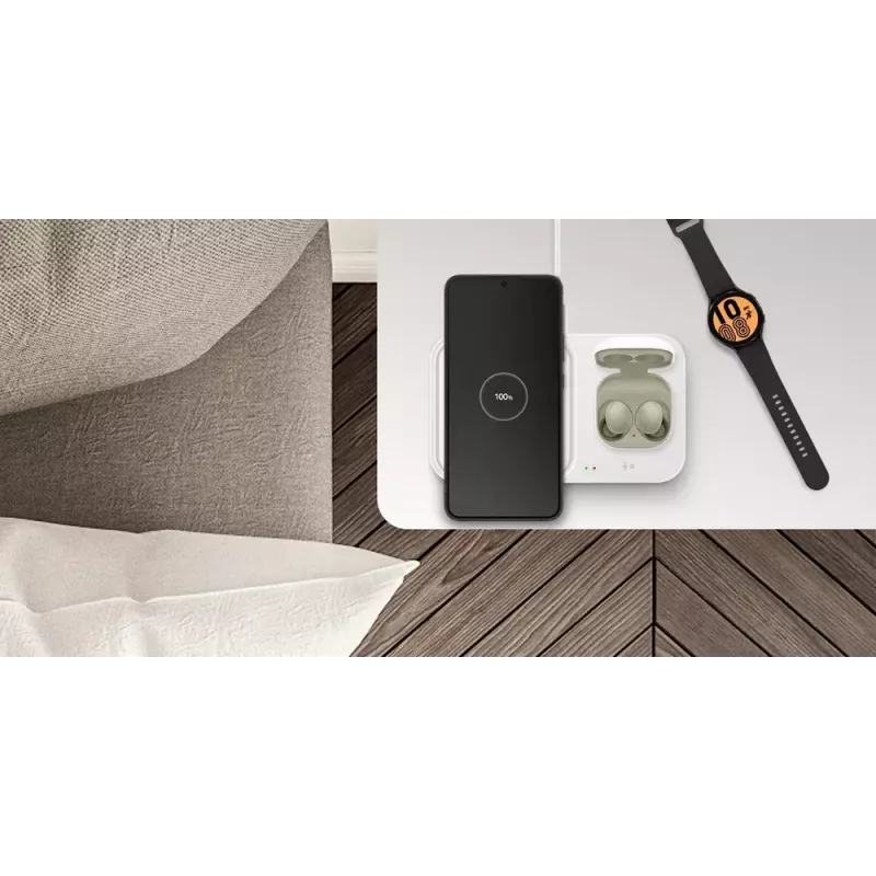 Belaidis įkroviklis Samsung EP-P5400, 15 W, pilkas, USB, vidaus, suderinamas su ausinėmis, išmaniaisiais telefonais ir išmaniaisiais laikrodžiais