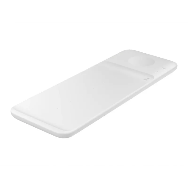 Samsung Wireless Charger Trio belaidis įkroviklis ausinėms, išmaniajam telefonui ir išmaniajam laikrodžiui, baltas, USB, greitasis įkrovimas