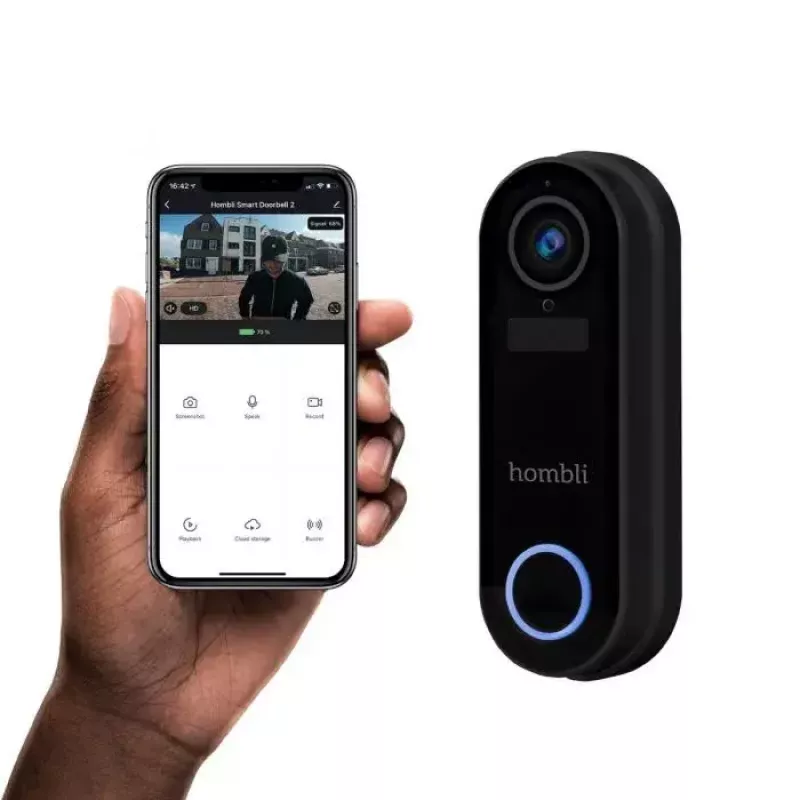 Išmanusis vaizdo skambutis Hombli Pack Black White IP65 Belaidis 1080p
