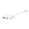 BELKIN NPA004BTWH USB-C adapteris su 3,5 mm garso lizdu ir įkrovimo prievadu baltas