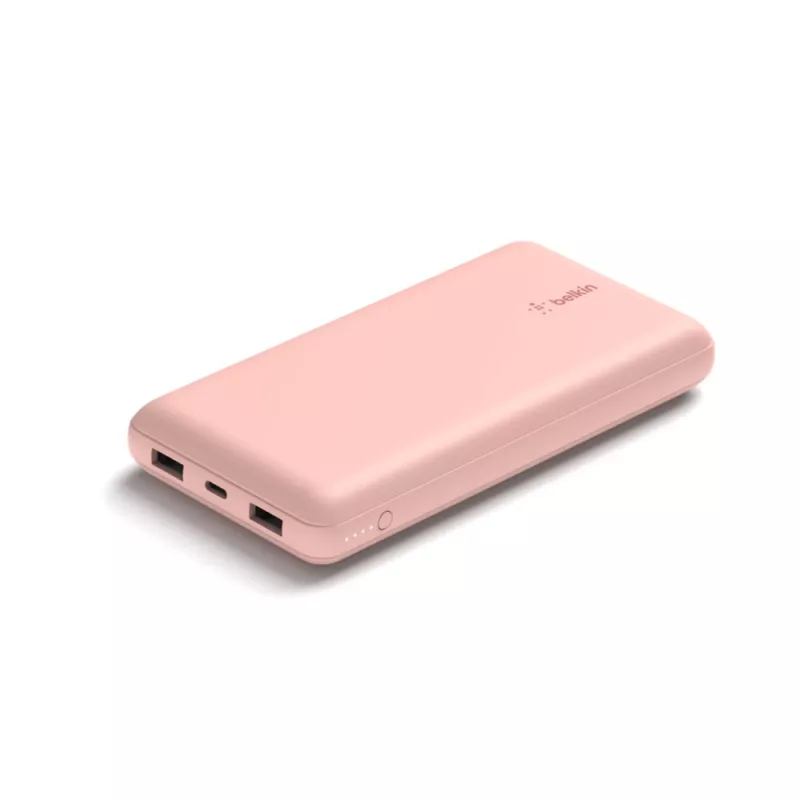 BELKIN BPB012btRG nešiojamas įkroviklis 20000 mAh, USB-A ir USB-C, 15 W, rožinis auksas