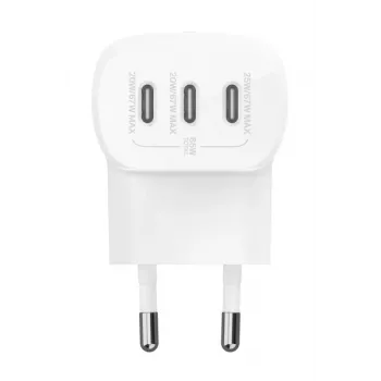 BELKIN BoostCharge 3 prievadų USB-C sieninis įkroviklis su PPS 67 W, baltas