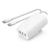 BELKIN BoostCharge 3 prievadų USB-C sieninis įkroviklis su PPS 67 W, baltas