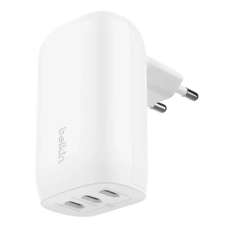 BELKIN BoostCharge 3 prievadų USB-C sieninis įkroviklis su PPS 67 W, baltas