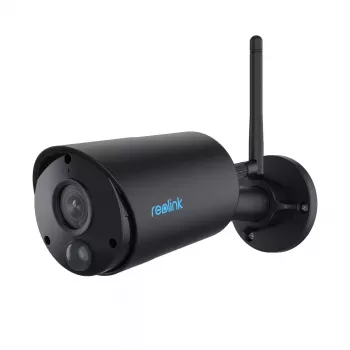 IP stebėjimo kamera Reolink Argus B320-B – 3 MP belaidė lauko kulkos formos kamera, baterija/saulė, Wi‑Fi, IP65, 2304×1296, H.265, dvipusis garsas, microSD iki 128 GB