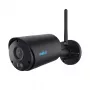 Reolink Argus B320-B 3 MP belaidė cilindro formos lauko IP kamera, baterija/saulės panelė, Wi-Fi 2,4 GHz, 2304x1296, H.265, dvipusis garsas, microSD iki 128 GB, juoda