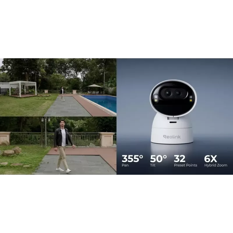 IP stebėjimo kamera Reolink Argus Series B740X belaidė vidaus/lauko montavimui ant lubų/sienos juoda/balta 1/2.7 colio CMOS 0–355° pasukimas 0–50° pakreipimas 11 m aptikimas