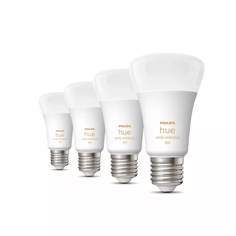 Philips Hue White ambience 4 vnt. rinkinys E27 Bluetooth Zigbee išmaniosios lemputės