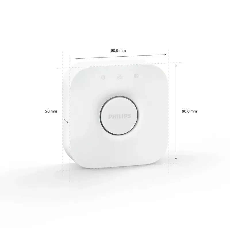 „Philips Hue Bridge“ – centrinė valdymo sistema – belaidžiu ir laidiniu ryšiu