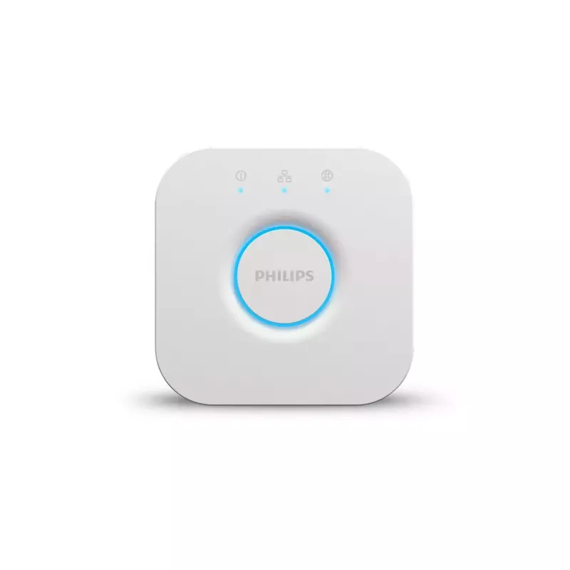 „Philips Hue Bridge“ – centrinė valdymo sistema – belaidžiu ir laidiniu ryšiu