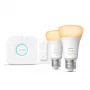 Philips Hue White ambience pradinis rinkinys: 2 E27 išmaniosios lemputės (1100) + reguliatoriaus jungiklis