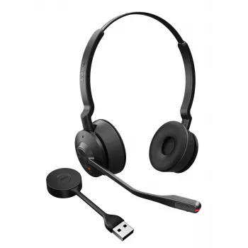 Jabra Engage 55 SE - USB-A UC Stereo, EMEA/APAC, belaidė ausinė, 40 - 16000 Hz, biurui/skambučių centrui, 83 g, juoda