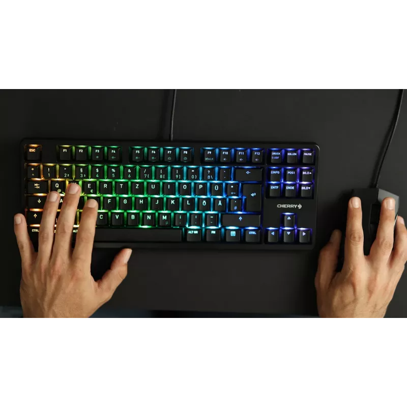 CHERRY G80-3000N RGB TKL klaviatūra laidinė USB QWERTZ vokiška juoda