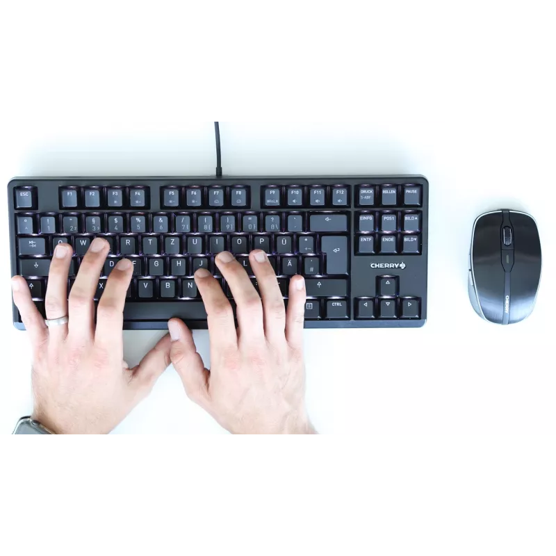 CHERRY G80-3000N RGB TKL klaviatūra laidinė USB QWERTZ vokiška juoda