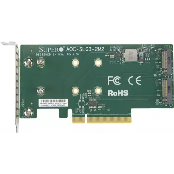 Supermicro PCIe papildinio kortelė 2x M.2 NVMe (AOC-SLG3-2M2-O)