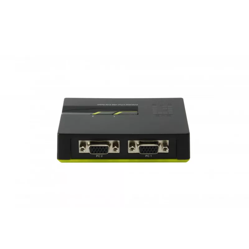 LevelOne 2-Port USB VGA KVM jungiklis, 2048 x 1536 pikseliai, juoda, žalia