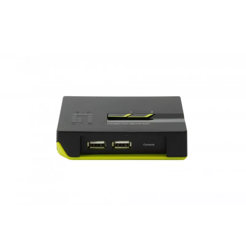 LevelOne 2-Port USB VGA KVM jungiklis, 2048 x 1536 pikseliai, juoda, žalia