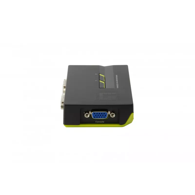 LevelOne 2-Port USB VGA KVM jungiklis, 2048 x 1536 pikseliai, juoda, žalia
