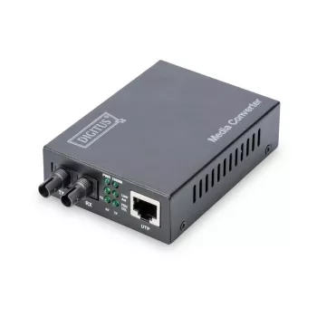 DIGITUS DN-82110-1 medijos keitiklis, multimodas 10/100/1000Base-T į 1000Base-SX, su maitinimo šaltiniu, SC jungtis, iki 0,5 km