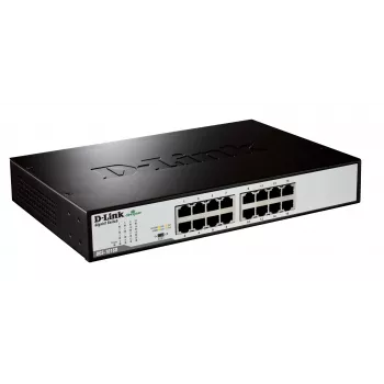D-Link DGS-1016D/E tinklo jungiklis, nevaldomas, juodas, metalinis