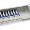 Equip 16 prievadų Cat.6 ekranuotas skirstomasis skydas, šviesiai pilkas, RJ-45, auksuotas, Cat6, montavimui į stelažą, 1U, pilkas
