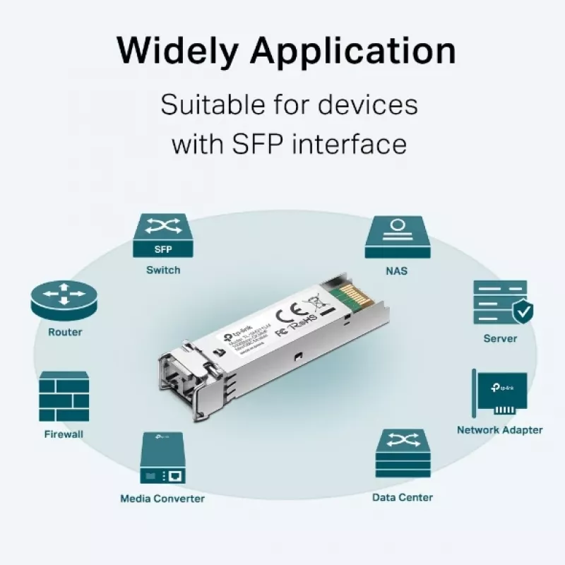 TP-Link SFP 1000BASE-SX LC MiniGBIC Mm, šviesolaidinis modulis, 1250 Mbit/s, mini-GBIC/SFP, LC (UPC), 50/125, 62,5/125 µm, 550 m