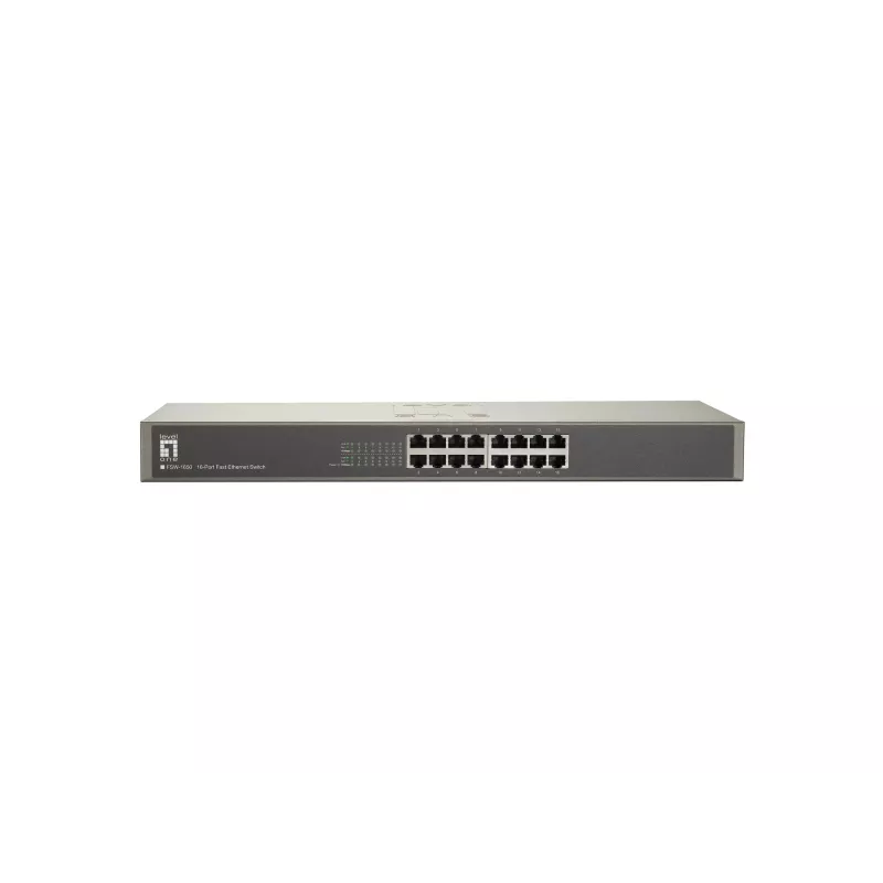 LevelOne FSW-1650 16 prievadų Fast Ethernet jungiklis, nevaldomas, 10/100, pilnas dupleksas, montavimas į stelažą