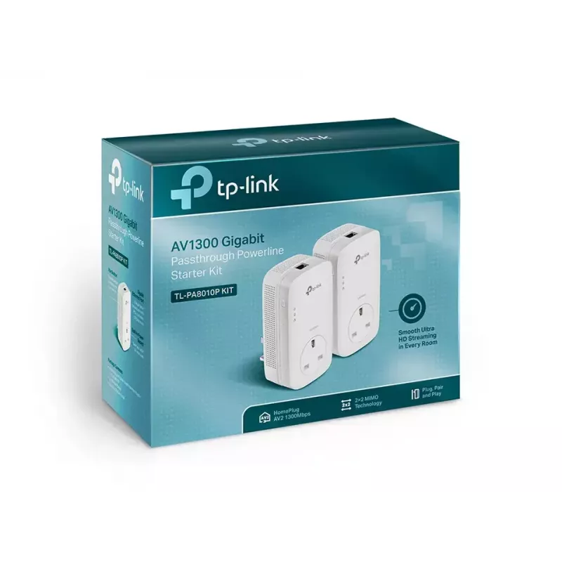 TP-Link TL-PA8010P KIT PowerLine adapteris 1300 Mbit/s Ethernet LAN Baltas 2 vnt.