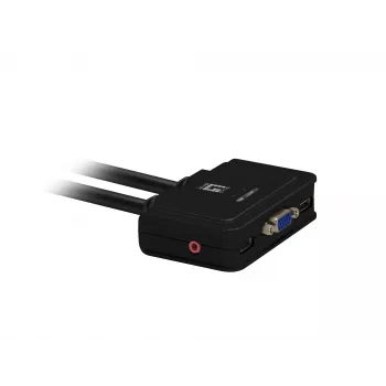 LevelOne KVM-0223 2 prievadų USB VGA KVM jungiklis su garso palaikymu, 2048 x 1536 pikseliai, juodas