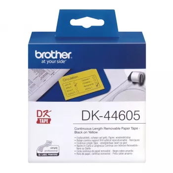 Brother DK-44605 etikečių ritinys geltonas 62 mm x 30,48 m