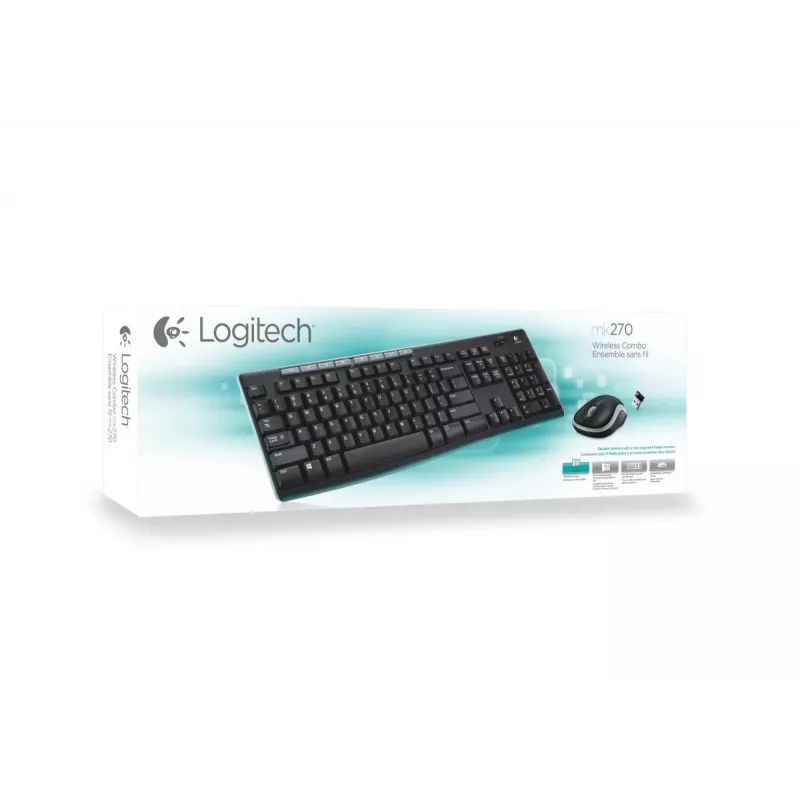LOGITECH Wireless Desktop Mk270 - QWERTY UK belaidis klaviatūros ir pelės rinkinys