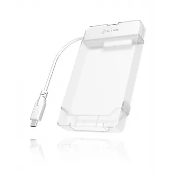 ICY BOX IB-AC703-C HDD/SSD dėklas permatomas, baltas 2.5 colio