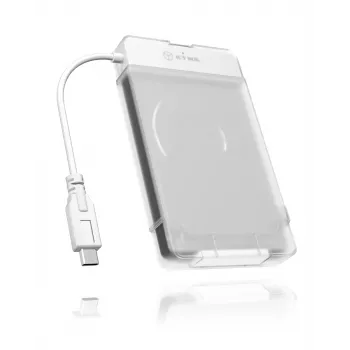 ICY BOX IB-AC703-C HDD/SSD dėklas permatomas, baltas 2.5 colio