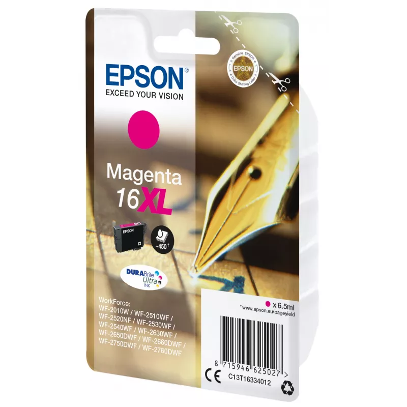 Epson rašalo kasetė Magenta 16XL DURABrite Ultra Ink vienetinis paketas