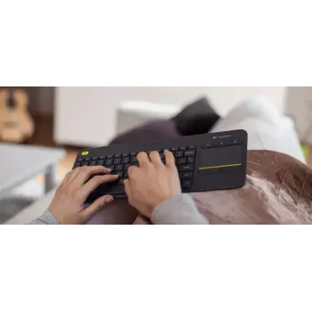 LOGITECH belaidė jutiklinė klaviatūra K400 Plus - juoda - QWERTZ vokiška