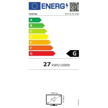 Fujitsu P27-8 TS UHD monitorius 27 colių 4K Ultra HD LED juodas