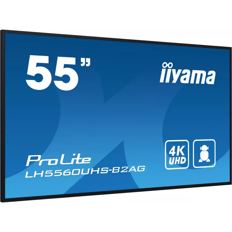 iiyama LH5560UHS-B2AG Skaitmeninės reklamos ekranas 138,7 cm (54,6 col.) LED Wi-Fi 500 cd/m² 4K Ultra HD Juodas Įmontuotas procesorius Android 11 24/7