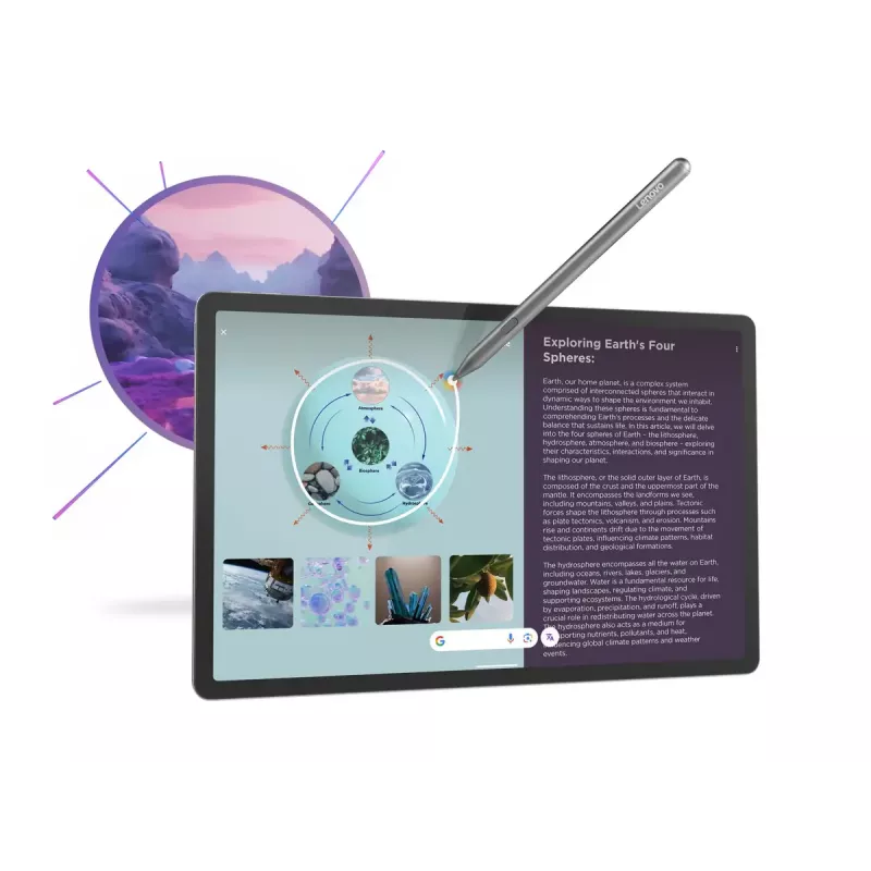 Lenovo Idea Tab Pro 12.7 inch planšetinis kompiuteris, MediaTek Dimensity 8300, 8 GB RAM, 128 GB atminties, Wi-Fi 6E, Android 14, pilka