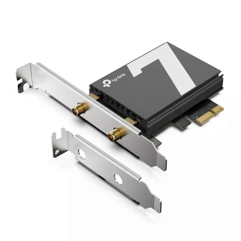 TP-Link Archer BE9300 Wi-Fi 7 Bluetooth 5.4 PCIe adapter, vidinis, belaidis, PCI Express, WLAN / Bluetooth, 9300 Mbit/s, juodas