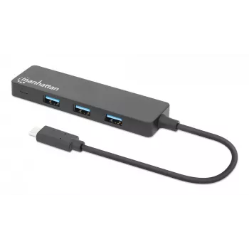 Manhattan USB-C dokas / USB 3.2 Gen1 4 prievadų USB-A skirstytuvas, 5 Gbps, maitinamas iš USB (HB30CM4AB)