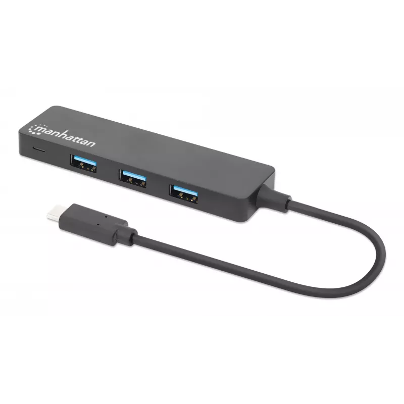 Manhattan USB-C dokas / USB 3.2 Gen1 4 prievadų USB-A skirstytuvas, 5 Gbps, maitinamas iš USB (HB30CM4AB)