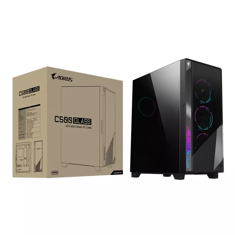 GIGABYTE GB-AC500G Midi Tower korpusas, juodas