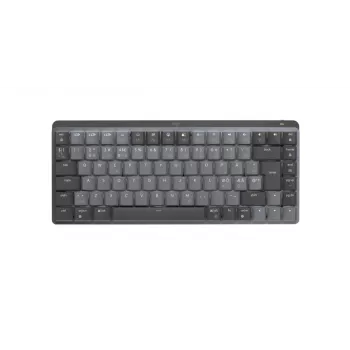 LOGITECH MX Mechanical Mini Minimalistinis belaidis apšviestas klaviatūra - grafitas, lietimui tylūs žemi profilio mechaniniai jungikliai, QWERTY danų/norvegų/švedų/suomių