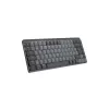 LOGITECH MX Mechanical Mini Minimalistinis belaidis apšviestas klaviatūra - grafitas, lietimui tylūs žemi profilio mechaniniai jungikliai, QWERTY danų/norvegų/švedų/suomių