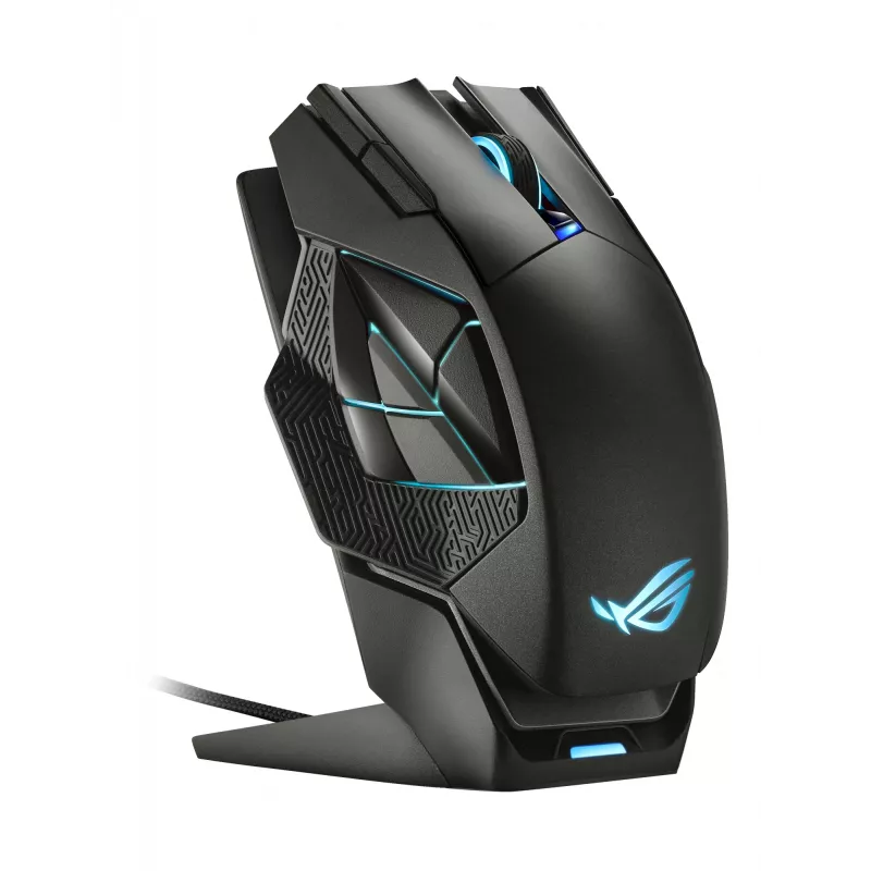 Pelinė ASUS ROG Spatha X, belaidė, dešinei rankai, RF 2.4 GHz + USB-C, optinė, 19000 DPI