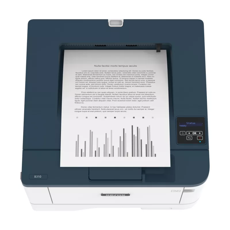 Xerox B310 A4 40ppm belaidis spausdintuvas su dvipuse spauda, PS3 PCL5e/6, 2 padėklai, 350 lapų talpa