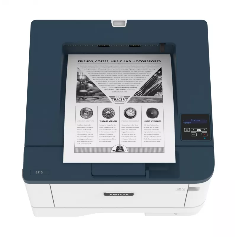 Xerox B310 A4 40ppm belaidis spausdintuvas su dvipuse spauda, PS3 PCL5e/6, 2 padėklai, 350 lapų talpa